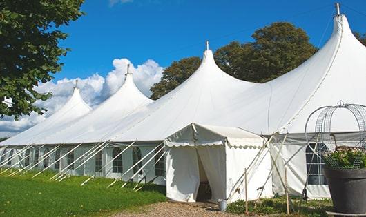 portable restrooms arranged for a event, providing quick and easy access for attendees in Sun Valley, CA